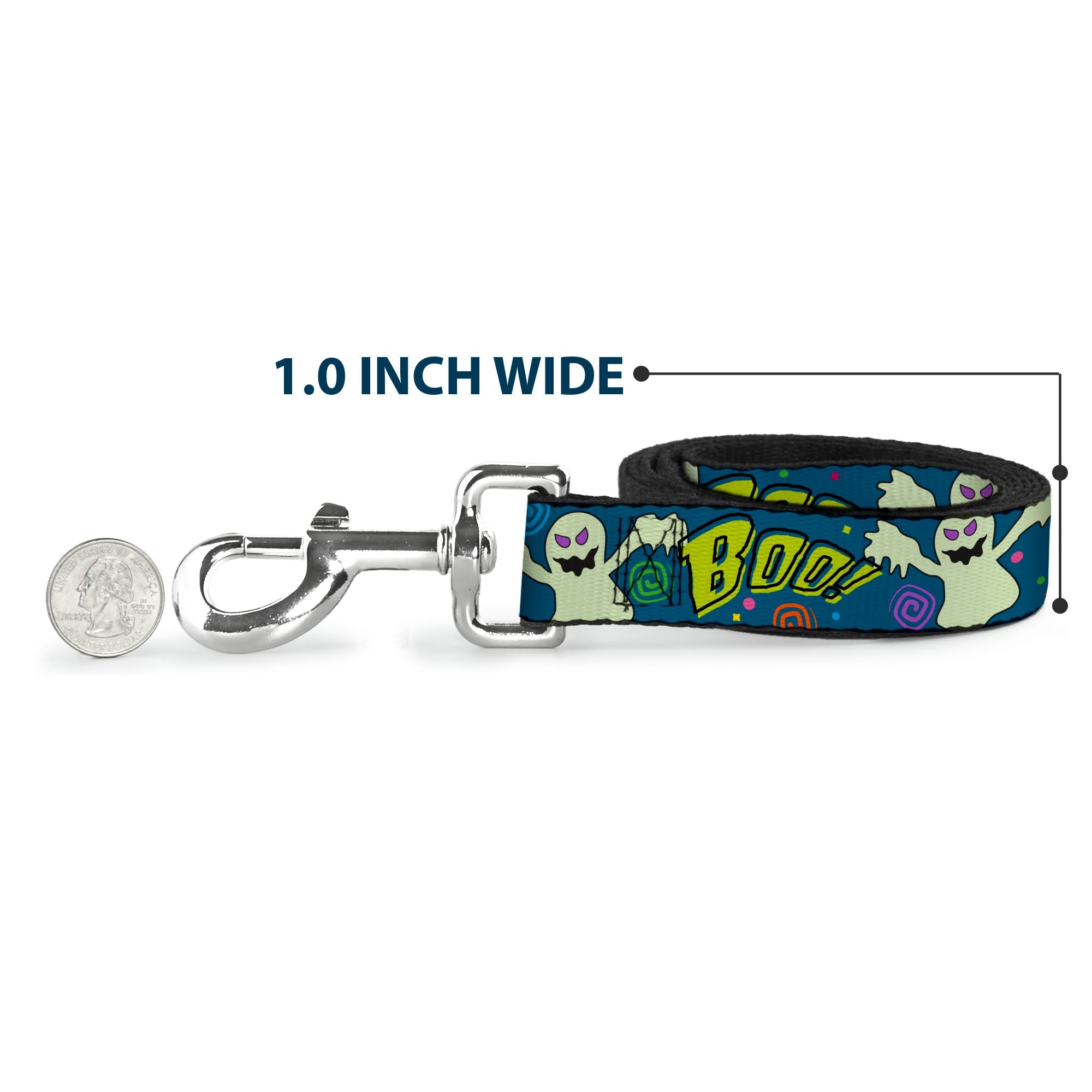 Dog Leash - Ghost BOO! Blue/Multi Color
