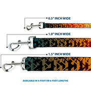 Dog Leash - Geometric Transition Blues/Reds/Orange/Yellows