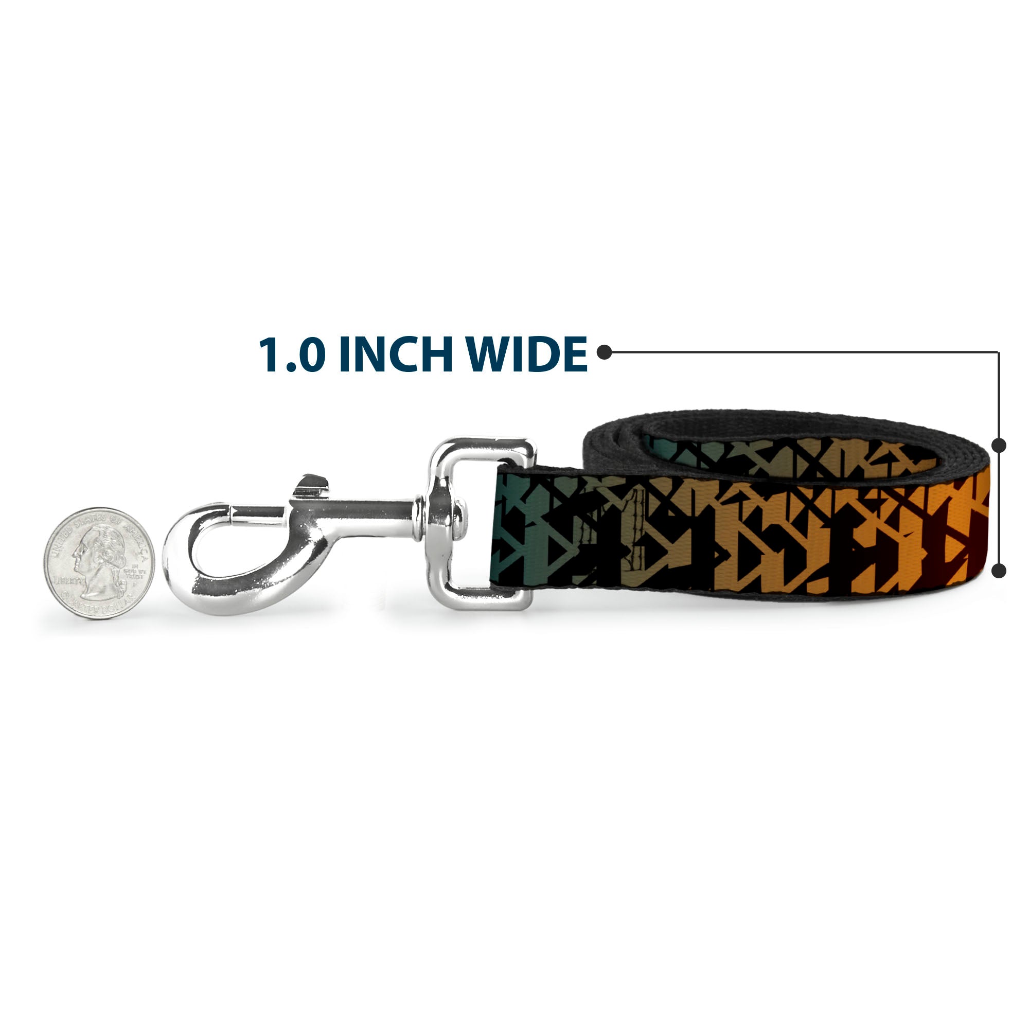 Dog Leash - Geometric Transition Blues/Reds/Orange/Yellows