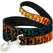Dog Leash - Geometric Transition Blues/Reds/Orange/Yellows