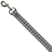 Dog Leash - Houndstooth Star Black/White