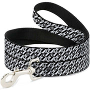Dog Leash - Houndstooth Star Black/White