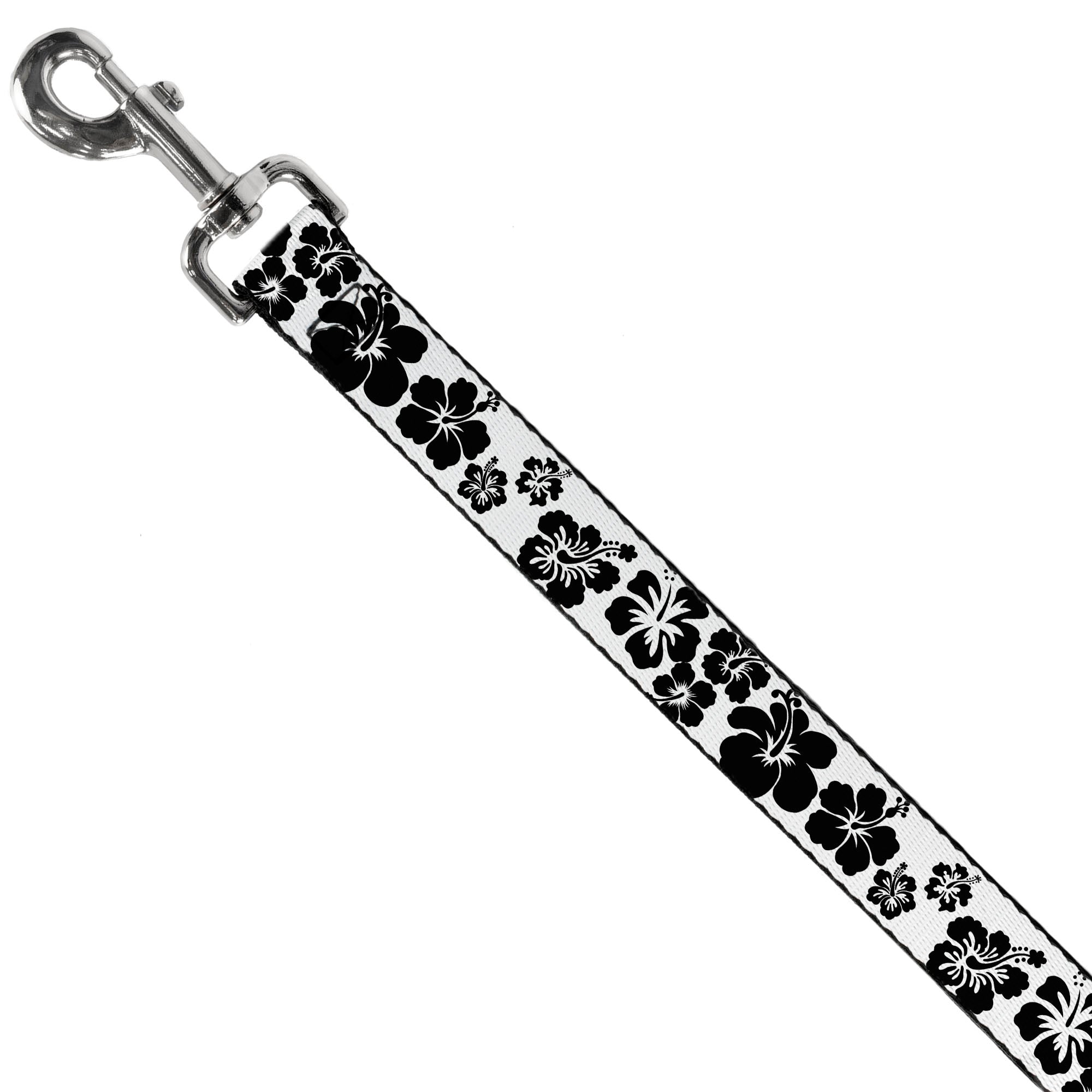 Dog Leash - Hibiscus White/Black