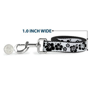 Dog Leash - Hibiscus White/Black