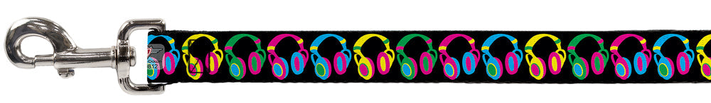 Dog Leash - Headphones Black/Neon