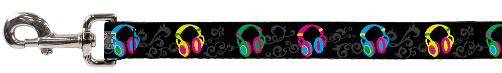 Dog Leash - Headphones Curls Black/Gray/Neon
