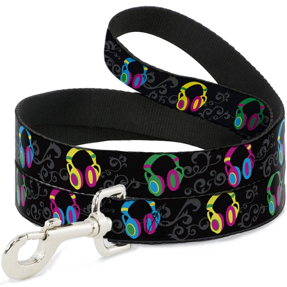 Dog Leash - Headphones Curls Black/Gray/Neon