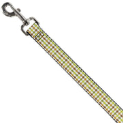 Dog Leash - Houndstooth White/Green/Brown