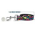 Load image into Gallery viewer, Dog Leash - Hearts Black/Multi Color
