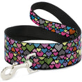 Load image into Gallery viewer, Dog Leash - Hearts Black/Multi Color
