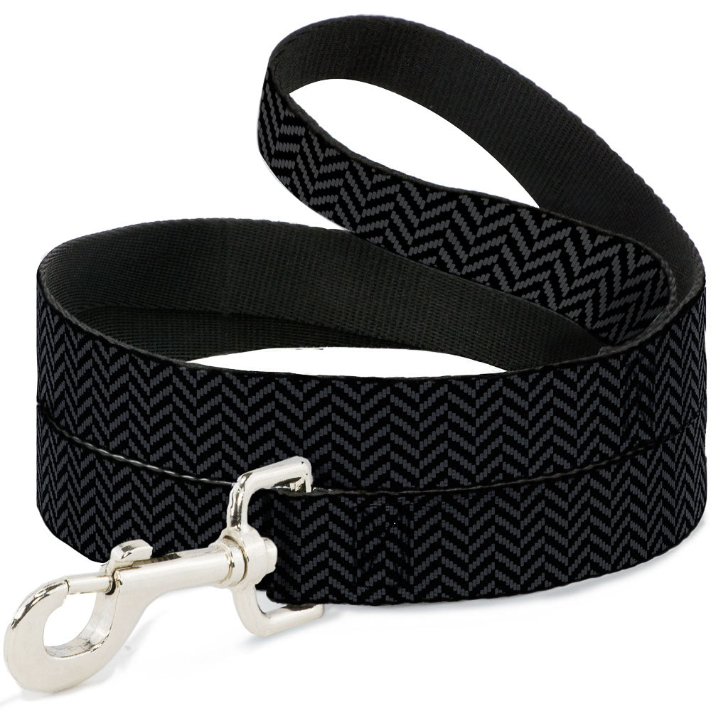 Dog Leash - Herringbone Jagged Black/Gray