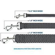 Dog Leash - Herringbone Jagged Black/White