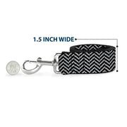 Dog Leash - Herringbone Jagged Black/White
