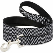 Dog Leash - Herringbone Jagged Black/White
