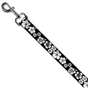 Dog Leash - Hibiscus Black/White