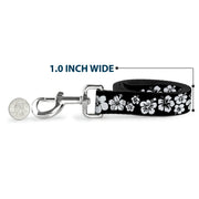 Dog Leash - Hibiscus Black/White