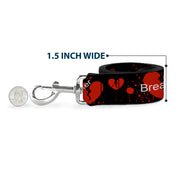Dog Leash - Heart Breaker Black/White/Red