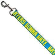 Dog Leash - HATERS GONNA HATE Turquoise/Yellow
