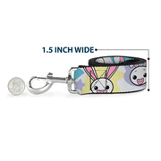 Dog Leash - Happy/Sad Bunnies & Stars White/Pastel