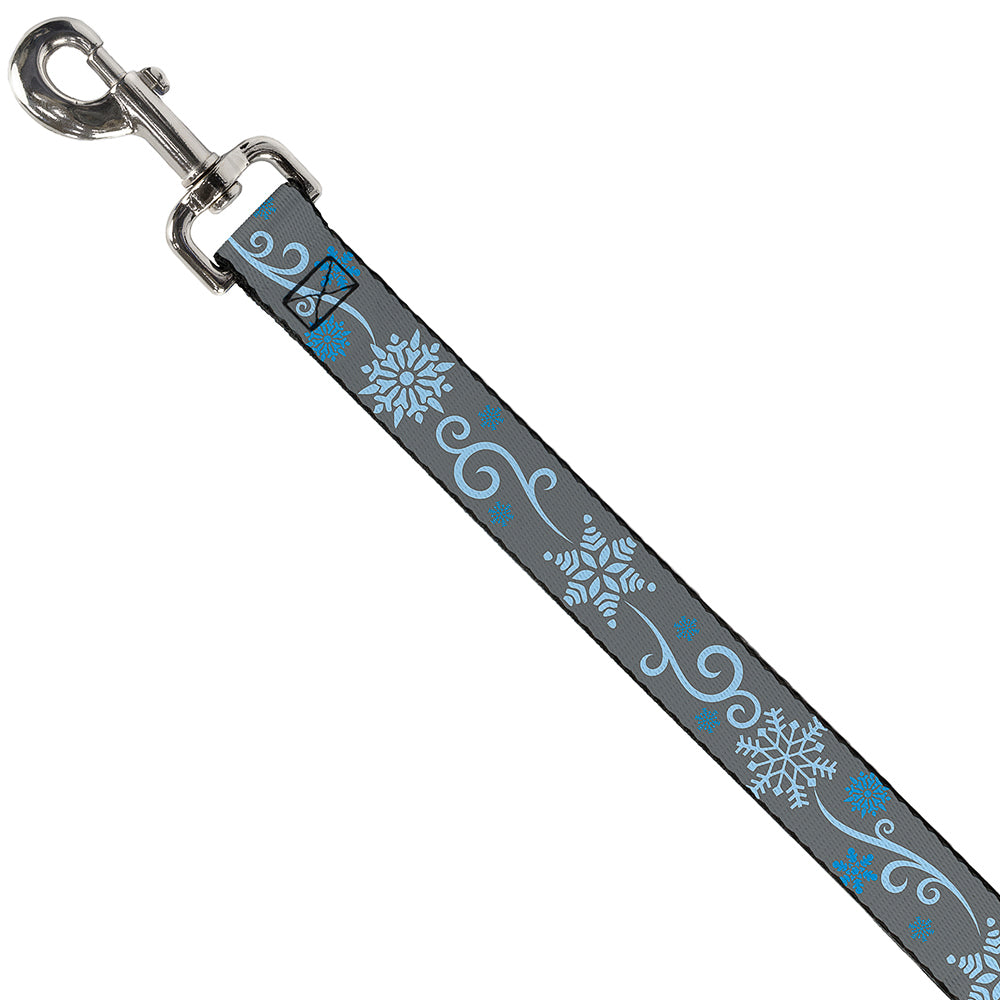 Dog Leash - Holiday Snowflakes Gray/Blue