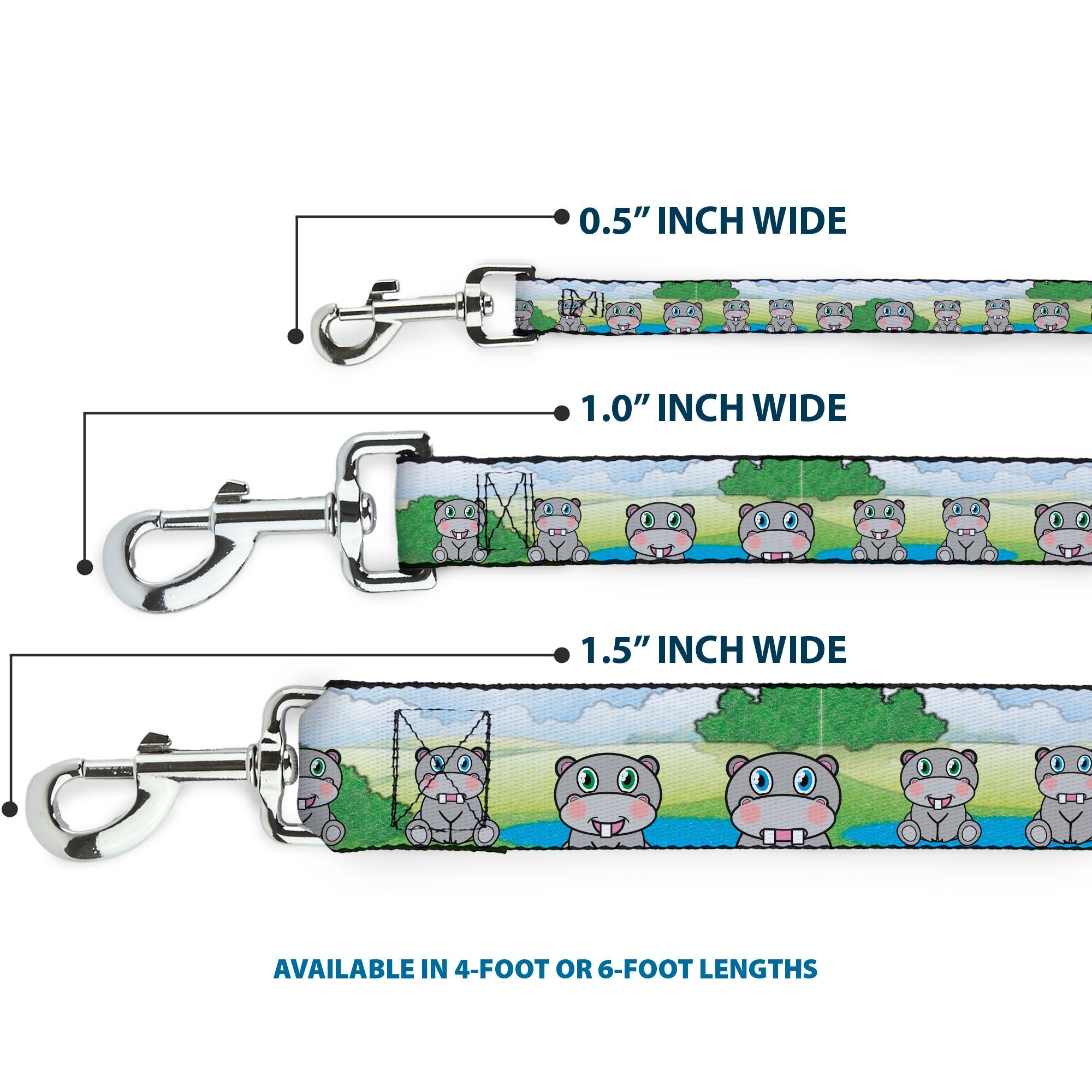 Dog Leash - Hippo Cartoon