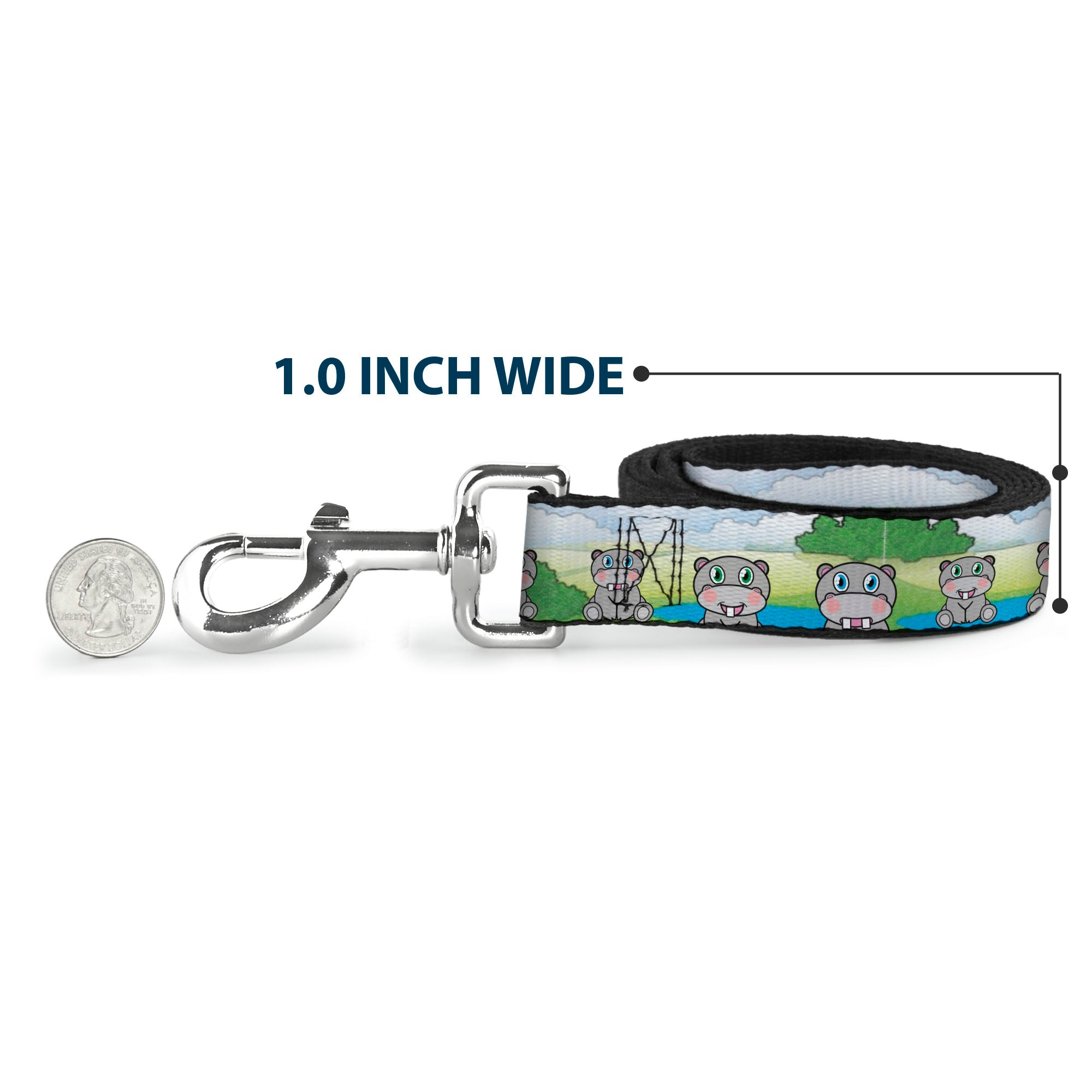 Dog Leash - Hippo Cartoon
