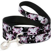 Dog Leash - Heart & Cross Bones w/Splatter Black/White