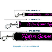 Dog Leash - Haters Gonna Hate w/Gem Black/Fuchsia