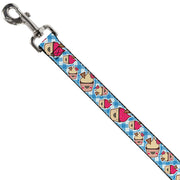 Dog Leash - Happy Cupcakes Buffalo Plaid White/Blue