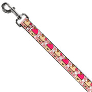 Dog Leash - Happy Cupcakes Buffalo Plaid White/Pink