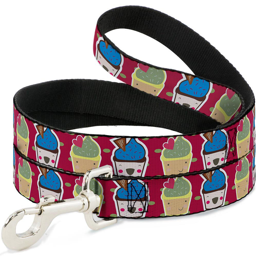 Dog Leash - Happy Cupcakes/Dots Pink/Green