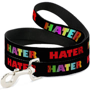 Dog Leash - HATER Black/Red/Rainbow Fade