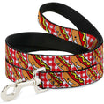Load image into Gallery viewer, Dog Leash - Hot Dogs Buffalo Plaid White/Red
