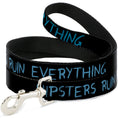 Load image into Gallery viewer, Dog Leash - HIPSTERS RUIN EVERYTHING Black/Blue
