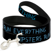 Dog Leash - HIPSTERS RUIN EVERYTHING Black/Blue