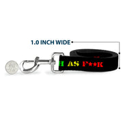 Buckle-Down Dog Leash - HIGH AS F**K Black/Green/Yellow/Red