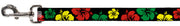 Dog Leash - Hibiscus CLOSE-UP Black/Green/Yellow/Red