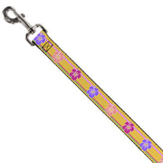 Dog Leash - Hibiscus w/Stripes Gold/Multi Pastel