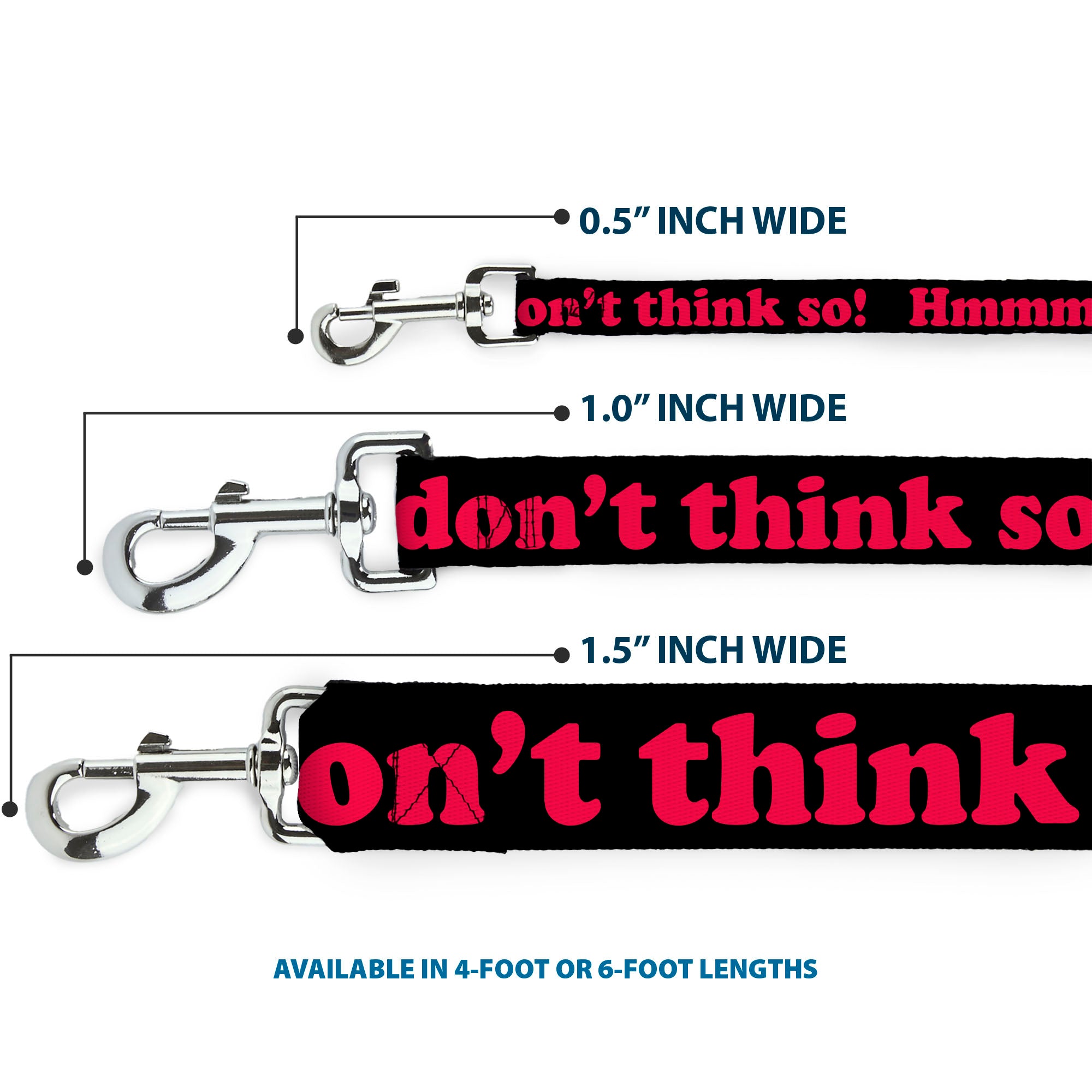 Dog Leash - HMMM, I DON'T THINK SO! Black/Pink