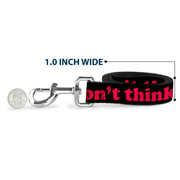 Dog Leash - HMMM, I DON'T THINK SO! Black/Pink