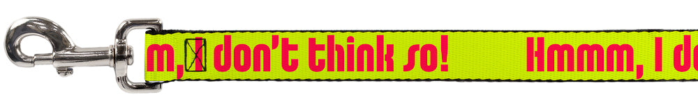 Dog Leash - HMMM, I DON'T THINK SO! Yellow/Pink