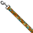Load image into Gallery viewer, Dog Leash - Hibiscus Collage Blue/Orange/Yellow
