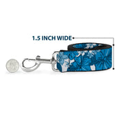 Dog Leash - Hibiscus Collage White/Blues