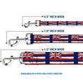Load image into Gallery viewer, Dog Leash - Hawaii Flags Weathered Blue/Red/White
