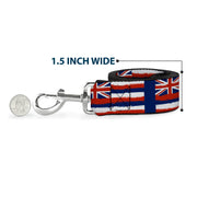 Dog Leash - Hawaii Flags Weathered Blue/Red/White