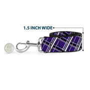 Dog Leash - Houndstooth Gray/Purple/White