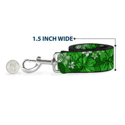 Dog Leash - Hibiscus Collage Green Shades
