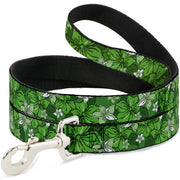 Dog Leash - Hibiscus Collage Green Shades