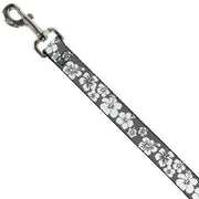 Dog Leash - Hibiscus Gray/White