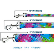 Dog Leash - Halftone Dots Light Blue/Blues/Greens/Pinks